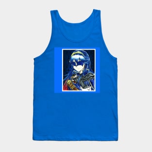 the blue knight in armor of magic anime style art ecopop Tank Top